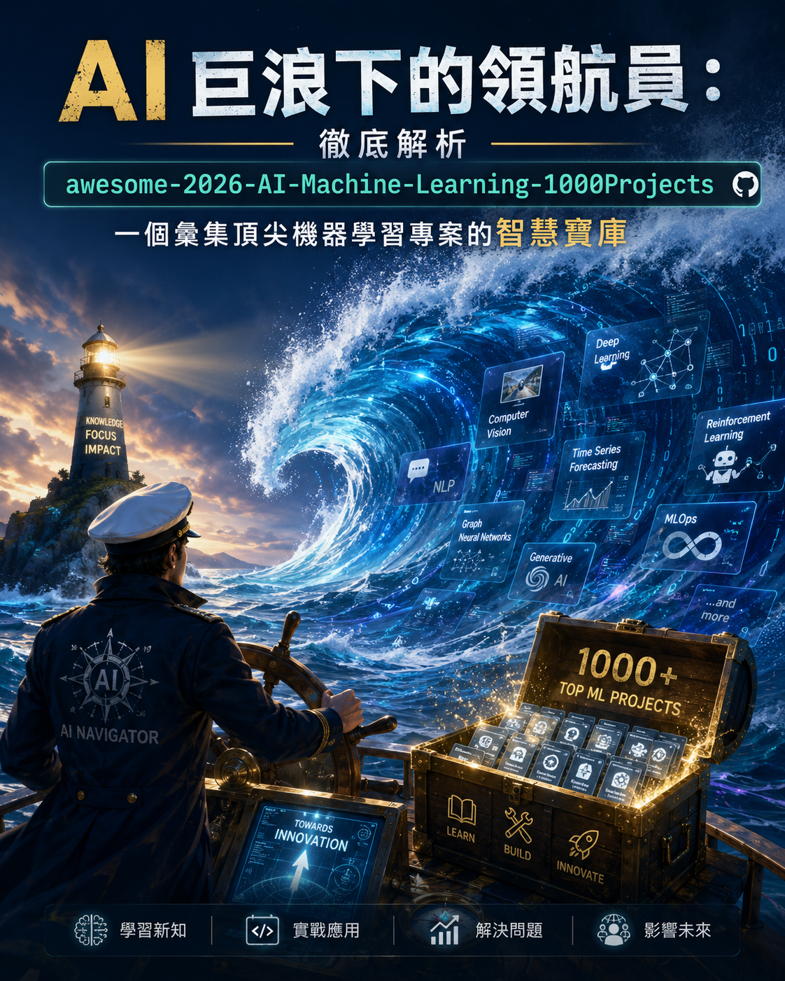 AI 巨浪下的領航員：徹底解析 `awesome-2026-AI-Machine-Learning-1000Projects`，一個彙集頂尖機器學習專案的智慧寶庫